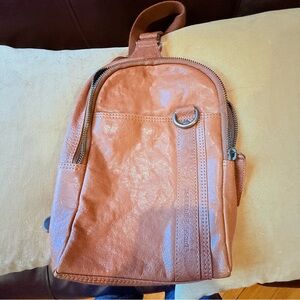 Medium Leather Crossbody Sling Bag in Brown